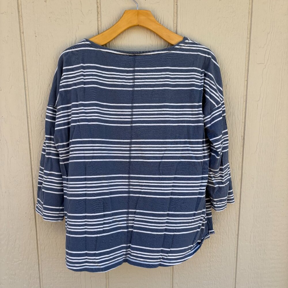 Patagonia Shallow Seas 3/4 Sleeve Top Women's M Lightning Stripe Dolomite Blue - Picture 8 of 10